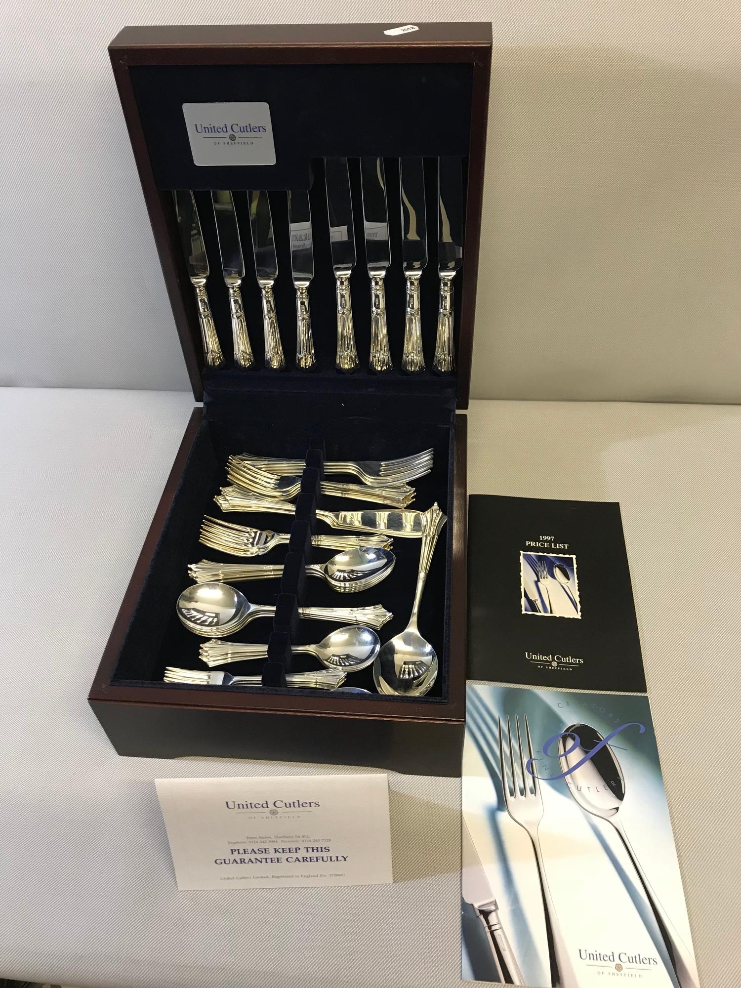 United Cutlers of Sheffield solid silver cutlery set, complete with