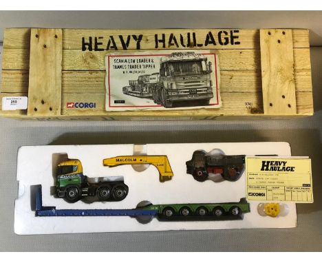 Corgi 1:50 scale model CC12210 Scania low loader & Thames trader tipper (W.H.MALCOLM LTD), complete with original box & certi