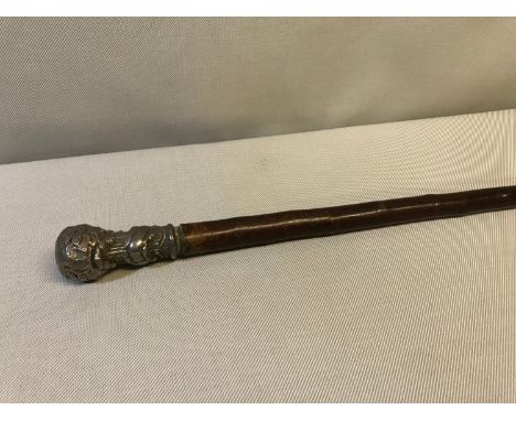 Sterling silver heavy topped walking stick 