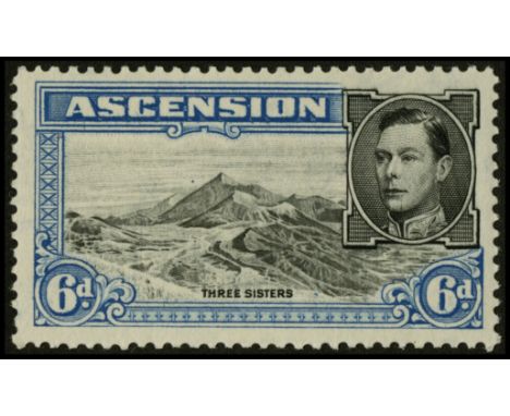 Ascension. 1938-44 6d perf 13½ unmounted mint with R5/4 'boulder' flaw. SG 43a (£200)/CW 9a