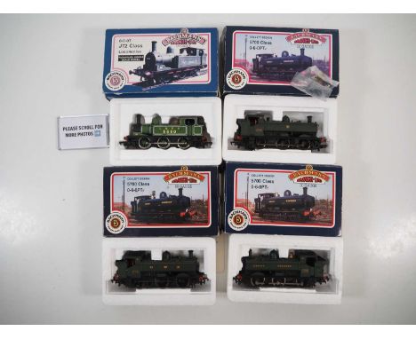 A group of BACHMANN OO gauge small steam tank locomotives comprising 3 x 57xx Pannier tanks (different numbers and livery sty