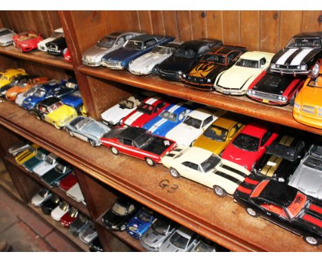 Approx. 90 model cars, mostly 1/18 scale, various makes