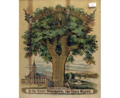 Preston Guild Historical Tree print. Tolley and Williams. 48cm x 57cm
