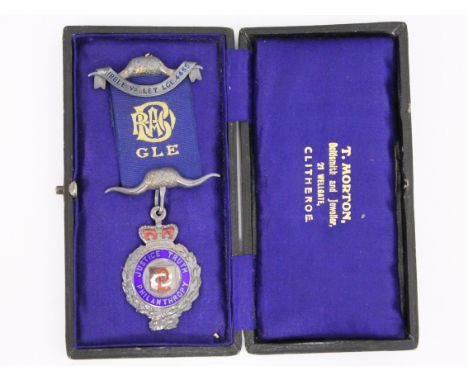 A silver and enamel masonic medal