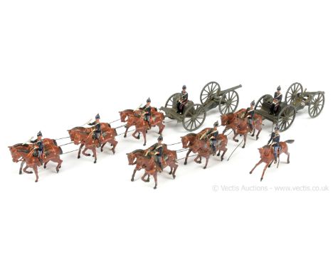 Britains - from 2 x Set 144 - Royal Field Artillery [1920 Version], now comprising: 2 x 3 x Team Horses, 2 x 3 x Team Horses 