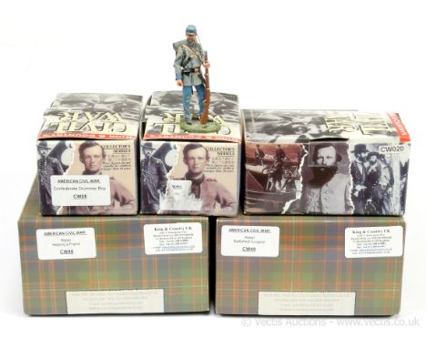 King &amp; Country American Civil War Series, comprising: Set CW048 - "Rebel Helping A Friend" [3 Figures], Set CW049 - Battl