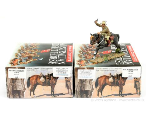 King &amp; Country - Australian Light Horse Series, comprising: Set AL001 - Australian Lighthorse Officer w/ Pistol &amp; Set