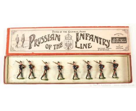 Britains - Set 154 - Prussian Infantry of the Line [1919 version], comprising: 8 x Infantrymen Marching at the Slope. Some mi