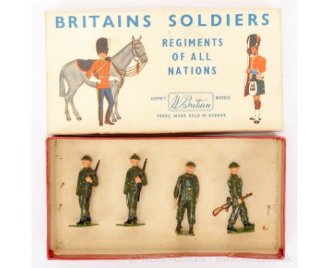 Britains - Set 2130 ["Half"' Set] - Infantry in Battledress [1957 version], comprising: Officer with Stick, Bren Gunner &amp;