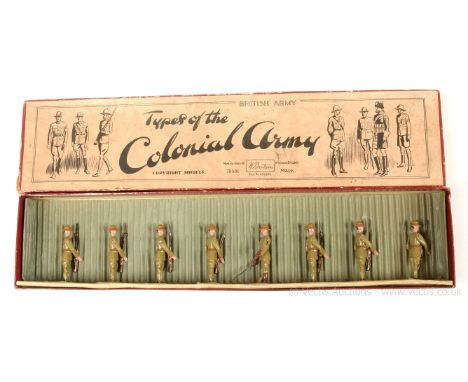 Britains Set 1543 - New Zealand Infantry [1939 version], comprising: Officer with Drawn Sword at the Salute &amp; 7 x Other R