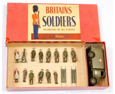 Britains - Set 1897 - Royal Army Medical Corps in Battledress with Ambulance, [1948 version], comprising: No. 1512 Ambulance 