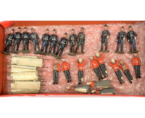 Britains - from Set 137 - Royal Army Medical Service [Various Pre War versions], now comprising: 8 x Stretchers, 3 x Nurses w