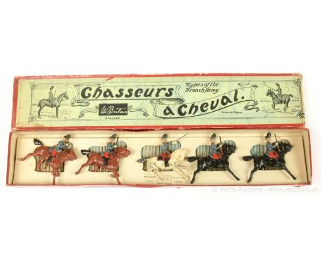 Britains - Set 139 - French Chasseurs a Cheval [1925 version], comprising: 1 x Officer - Extended Sabre Arm [Cantering Grey H