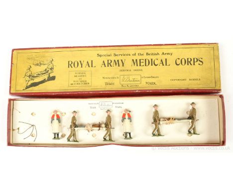 Britains - Set 1723 - Royal Army Medical Corps -Service Dress - 1939-40 Only version, comprising: 4 x Stretcher Bearers, 2 x 