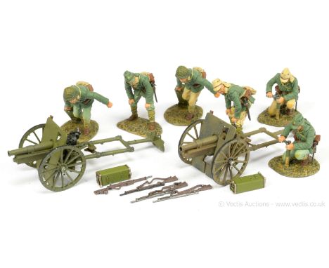 Thomas Gunn Limited Edition Miniatures - WW2 Series, comprising: Japanese Light Field Gun, 3 x Crew [Winter Dress] &amp; 4 x 