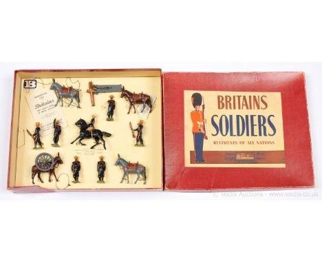 Britains - Set 2013 - Indian Mountain Artillery - Review Order [1948 Version/Issue], comprising: Mounted British Officer, 2 x