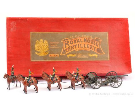 Britains - Set 316 - Royal Horse Artillery in Full Dress at the Halt - [1928 - 1st version], comprising: 6 x Horse Team at th