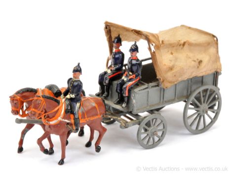 Britains - Set 146 - Royal Army Service Corps Wagon [1920 Issue], comprising: 2 Horse Team at the Walk in Light Harness, Driv