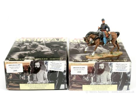 King &amp; Country American Civil War Series, comprising: Set CW038 - Union Mounted Officer &amp; Set  CW040 - Mounted Confed