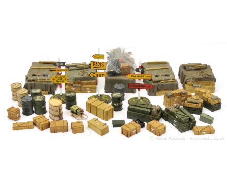 Thomas Gunn Limited Edition Miniatures - WW2 German Series, comprising: 65 x Assorted Accessory Types, Includes: Fuel Drums, 
