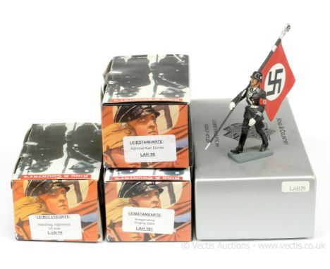 King &amp; Country - Leibstandarte / Berlin 38 Range, comprising: Set LAH029 - Blood Flag Bearer, Set LAH058 - Algemeine SS M