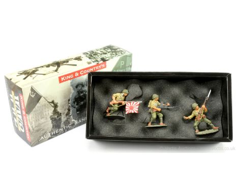 King &amp; Country - Sands of Iwo Jima Range [1999], comprising: Set IWJ015 - BANZAI #2 [3 x Japanese Infantry]. Mint, contai