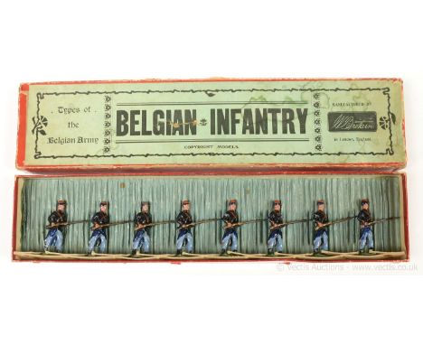 Britains -Set 189 - Belgian Infantry - [1915 version], comprising: 8 x Infantrymen at the En-Garde Position. Some paint chipp
