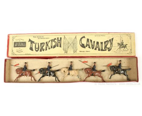 Britains Set 71 - Turkish Cavalry - [1897 version / pre 1922 Issue], comprising: Mounted Officer on a Grey Horse with Extende