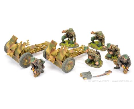 Thomas Gunn Limited Edition Miniatures - WW2 German Army Series, comprising: 2 x Set SS001B - 7.5cm Infantry Cannon &amp; 2 x