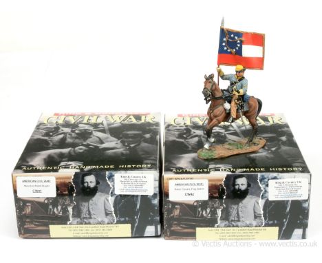 King &amp; Country American Civil War Series [Confederate Cavalry], comprising: Set CW041 - Mounted Bugler &amp; Set CW042 Ca