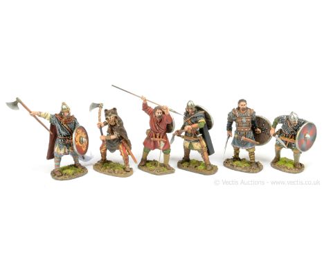 John Jenkins Design Limited Edition Miniatures - The Age Of Arthur 1/30th Scale Series, comprising: 6 x Saxons on Foot in Var