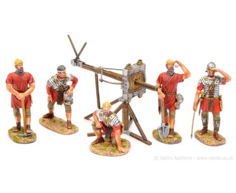 Thomas Gunn Limited Edition Miniatures - Roman Series, comprising: Scorpion Siege Crossbow with 3 x Man Crew &amp; 2 x Labour