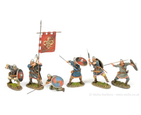 John Jenkins Design Limited Edition Miniatures - The Age Of Arthur 1/30th Scale Series, comprising: 6 x Vikings on Foot in Va