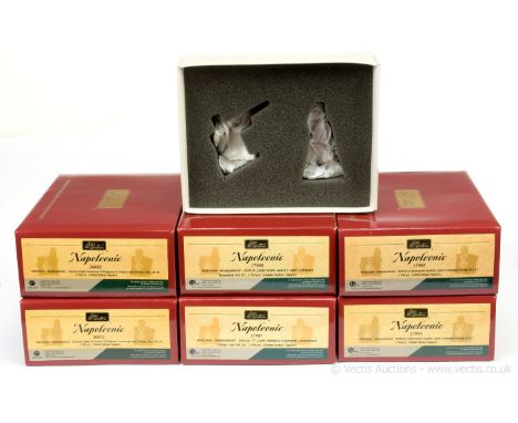 Britains, Napoleonic Wars - Hougoumont Series, comprising:  2 x Set 36011 - French Light Infantry Voltigeurs in Greatcoats, F