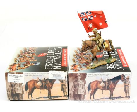 King &amp; Country - Australian Light Horse Series, comprising: 2 x Set AL007A Flagbearer with Red Ensign. Mint, contained in