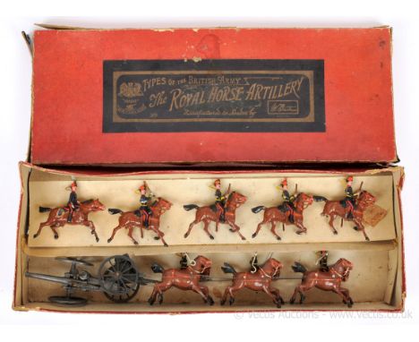 Britains - Set 39 - Royal Horse Artillery [1922 version], comprising: 6 x Horse Team in Light Harness, 3 x Drivers holding Wh