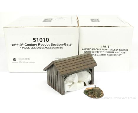Britains - Tactical Scenes Series, comprising: Set 17918 - Wood Shed &amp; Accessories &amp; Set 51010 - 18th/19th Century Re