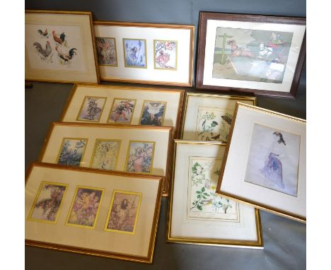 A Cecil Aldin Coloured Print 'Trouble Ahead' together with a collection of other prints 