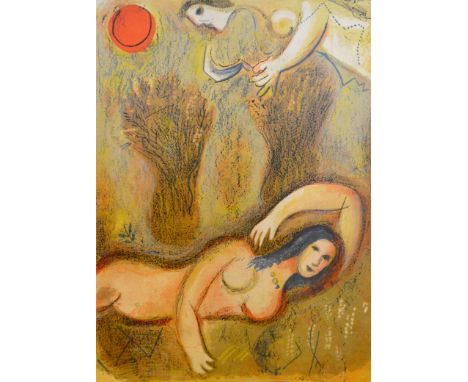 Marc Chagall, The Awakening Of Boaz, colour Lithograph for Verve, number M.249, 35.5 X 26cms, together with another similar  