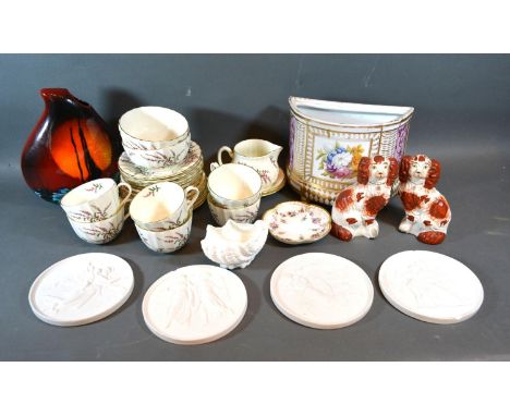 A Royal Worcester Dunrobin Pattern Tea Service together with a pair of Staffordshire models of spaniels and other ceramics 