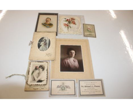 A silk printed with portrait King Of Italy; and various ephemera 