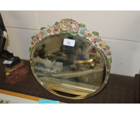 A Barbola style easel mirror 