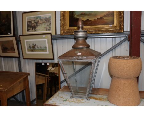 A Victorian copper street lamp by Foster &amp; Pullen of Bradford 