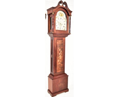 James Webb &amp; Son of Frome - A 19th century West Country Victorian oak &amp; walnut marquetry inlaid grandfather clock. Th