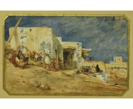 Attributed to William Wyld (British, 1806-1889) - Watercolour & pastels on paper sketch drawing of Algiers, Algeria, April 18