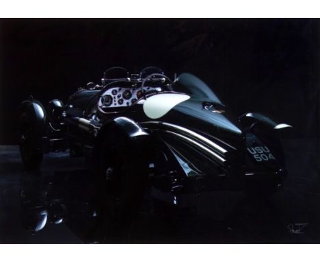 Christian Schwetz (1967-2022), Study of a Bentley Blower and a Lamborghini Aventador, photographic print on paper, signed, la