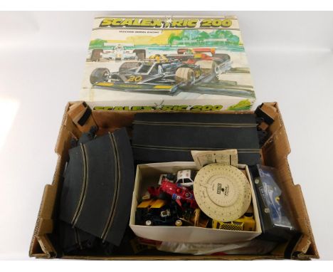 A Scalextric 200 Electric Model Racing Set, further Scalextric Cars, track, etc.