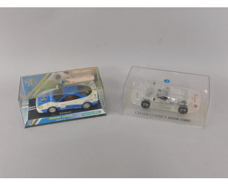 A Scalextric Premier League Chelsea FC model of a Ferrari F40, Premier Edition, boxed, and a Crystal Classics scale model of 