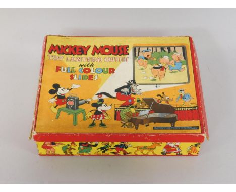 A Mickey Mouse Toy Lantern Outfit, with full colour slides, by arrangement with Walt Disney, boxed, with leaflets and instruc