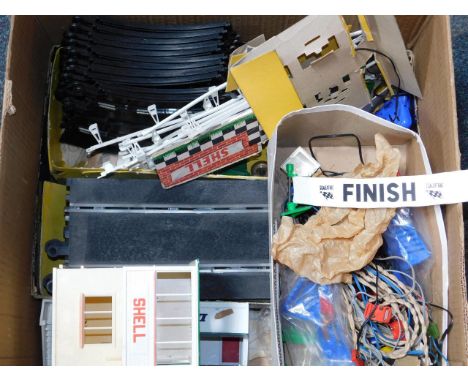 A Tri-ang Scalextric Model Motor Racing Set, cars lacking, and further accessories, (qty).